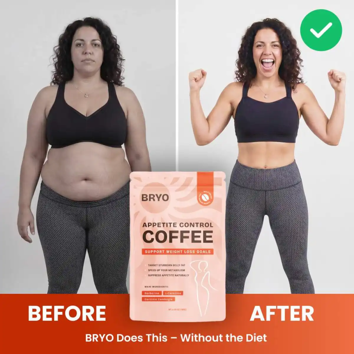 Experiencia antes y después con café BRYO – usuaria refiere menos antojos